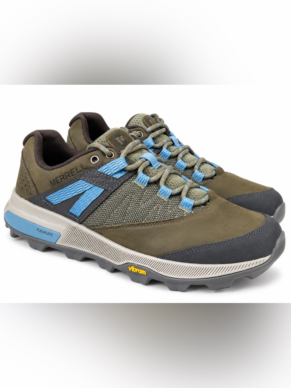 Merrell Zion Women’s Hiking Shoes 8 Olive Green / Blue Vibram